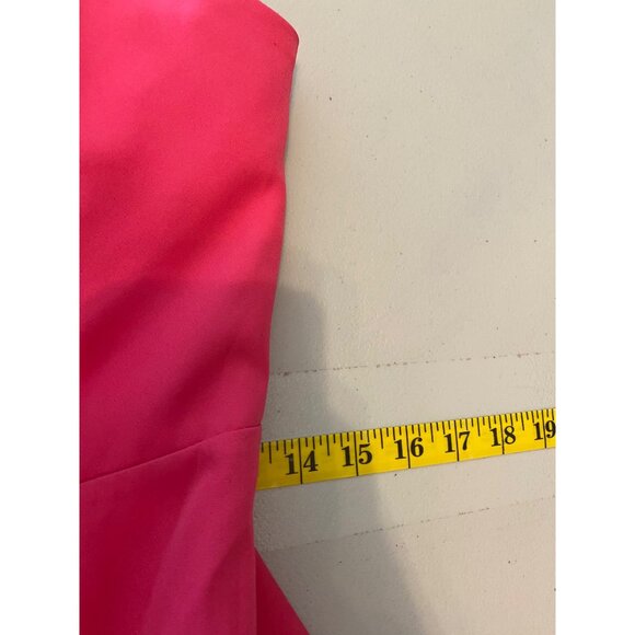 Sam Edelman Midi Dress Hot Pink One-Shoulder Side Slit Size 2 - Picture 7 of 9